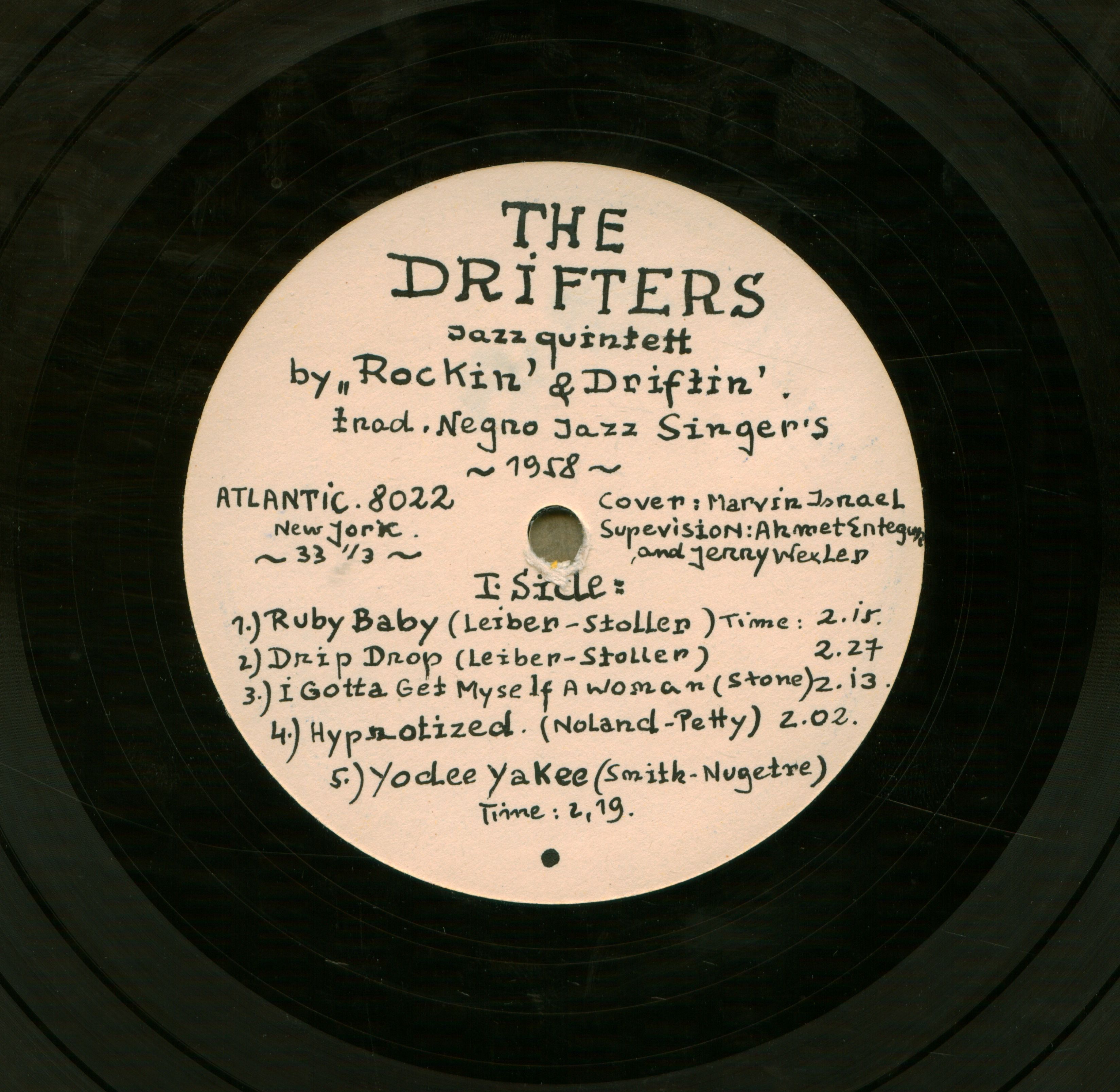 The Drifters jazz quintett by "Rockin' & Driftin" : trad. Negro Jazz Singer's